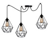 Lampa wisząca PAJĄK DRUCIAK DIAMOND 3 OWAL