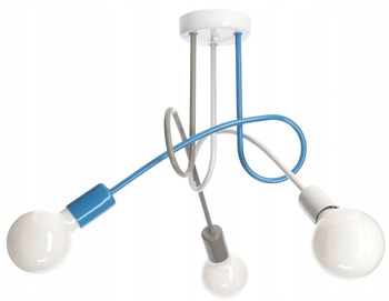 Lampa sufitowa EDISON 3 niebieska