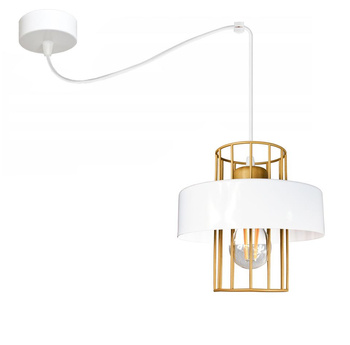 Lampa wisząca PAJĄK LOFT PRESTIGE 1 biało-złota