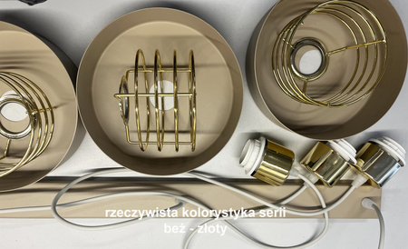 Lampa wisząca PAJĄK LOFT SPIRO 2 beż-złoty