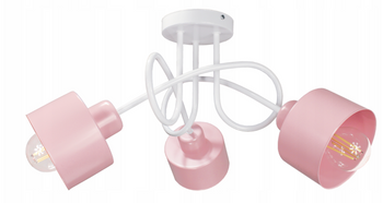 Lampa sufitowa EDISON LOFT 3 róż-mięta-biały