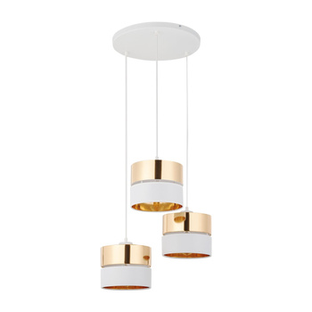 HILTON WHITE/GOLD LAMPA WISZĄCA 3 PŁ