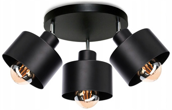 Lampa sufitowa LOFT 3 czarny koło