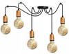 Lampa wisząca PAJĄK EDISON 5 czarny miedź