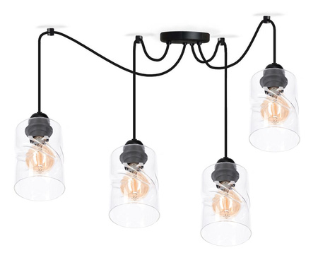 Lampa wisząca PAJĄK LOFT SZKŁO 4