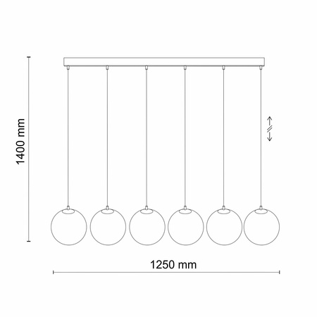 MARTIN LAMPA WISZĄCA 6 PŁ LISTWA