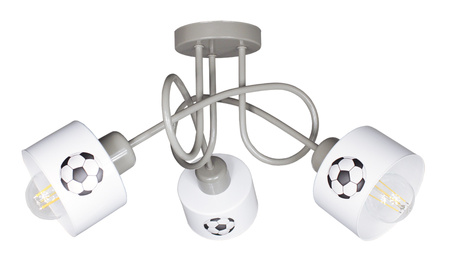 Lampa sufitowa EDISON LOFT MUNDIAL 3 szara