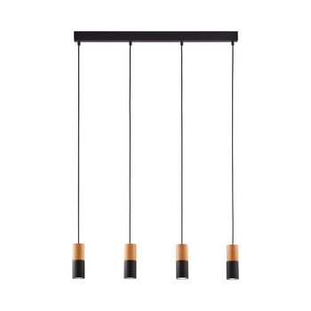 ELIT BLACK/WOOD LAMPA WISZĄCA 4 PŁ