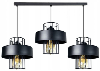 Lampa wisząca LOFT PRESTIGE 3 listwa czarna