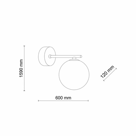 ESTERA BLACK KINKIET 1 PŁ