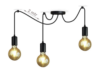 Lampa wisząca PAJĄK EDISON 3 czarny