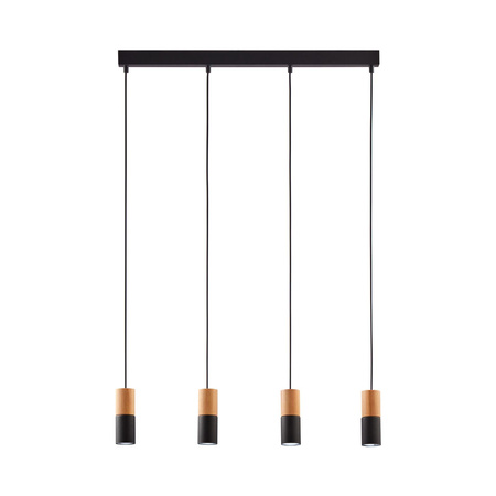 ELIT BLACK/WOOD LAMPA WISZĄCA 4 PŁ