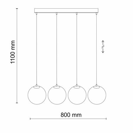 MARTIN LAMPA WISZĄCA 4 PŁ LISTWA