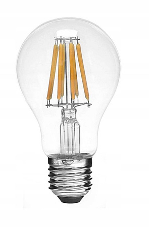 Żarówka LED Filament E27 ozdobna 8W barwa biała ciepła Edison