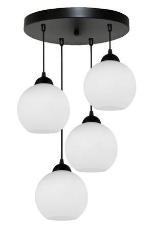 Lampa wisząca GLASS OWAL MLECZNA 4 koło