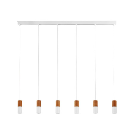 ELIT WHITE/WOOD LAMPA WISZĄCA 6 PŁ
