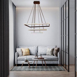 LAMPA LED ŻYRANDOL DEKORACYJNA SUFIT + PILOT 116W BRĄZ  DL-F09