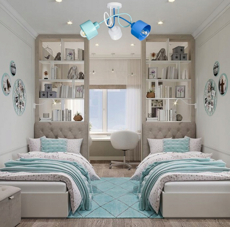 Lampa sufitowa EDISON LOFT 3 niebieski-mięta-biały