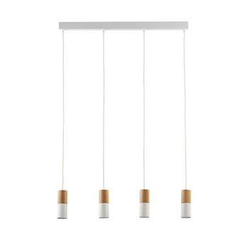ELIT WHITE/WOOD LAMPA WISZĄCA 4 PŁ
