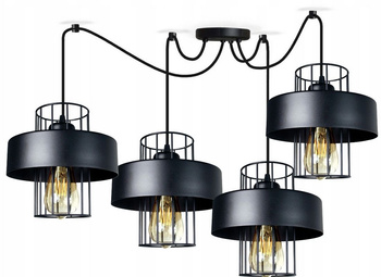 Lampa wisząca PAJĄK LOFT PRESTIGE 4 czarna