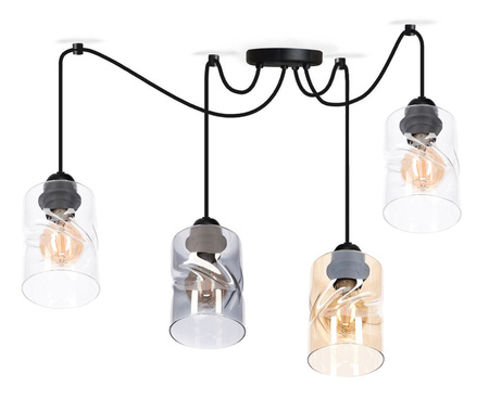 Lampa wisząca PAJĄK LOFT SZKŁO 4