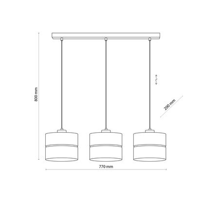 ECO LAMPA WISZĄCA 3 PŁ LISTWA