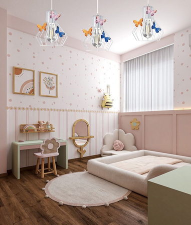Lampa wisząca MOTYLEK BELL 3 róż