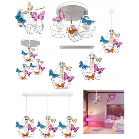 Lampa wisząca MOTYLEK 3 WHITE KOŁO