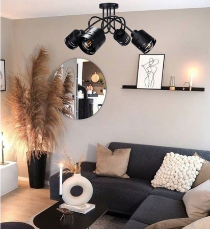 Lampa sufitowa EDISON ELITE 4 czarna