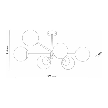 SARIUS GOLD LAMPA SUFITOWA 6 PŁ