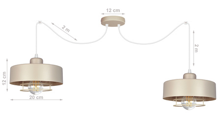 Lampa wisząca PAJĄK LOFT SPIRO 2 beż