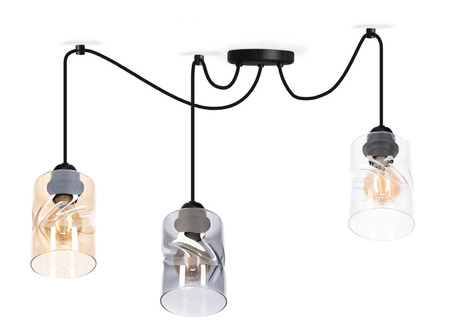 Lampa wisząca PAJĄK LOFT SZKŁO 3