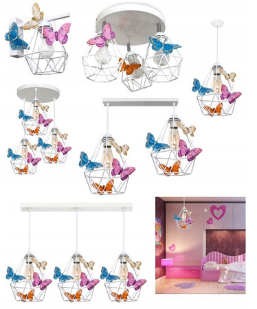 Lampa wisząca PAJĄK MOTYLEK 4 biały