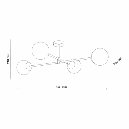 CADIX GOLD LAMPA SUFITOWA 4 PŁ