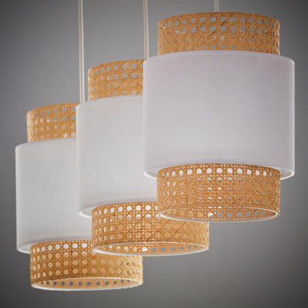 BOHO WHITE LAMPA WISZĄCA 3 PŁ LISTWA
