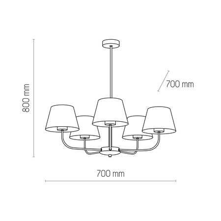 CHICAGO LINEN LAMPA WISZĄCA 5 PŁ
