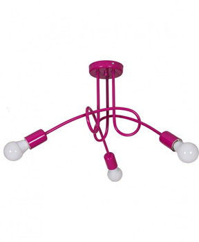 Lampa wisząca EDISON 3 różowa