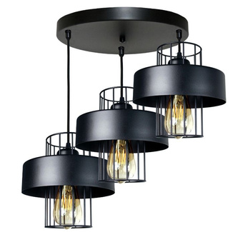 Lampa wisząca LOFT PRESTIGE 3 koło czarna