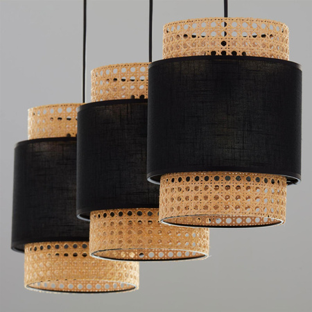 BOHO BLACK LAMPA WISZĄCA 3 PŁ LISTWA