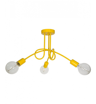 Lampa sufitowa EDISON 3 żółta