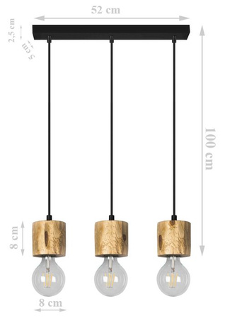 Lampa wisząca PINO 3 listwa