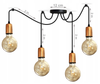 Lampa wisząca PAJĄK EDISON 4 czarny miedź