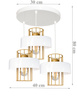 Lampa wisząca LOFT PRESTIGE 3 koło biało-złota