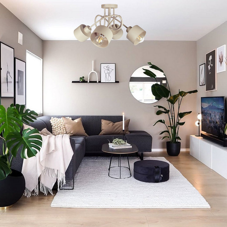 Lampa sufitowa EDISON LOFT 4 beż