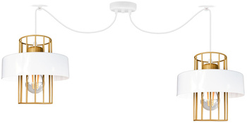 Lampa wisząca PAJĄK LOFT PRESTIGE 2 biało-złota