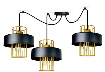 Lampa wisząca PAJĄK LOFT PRESTIGE 3 czarno-złota
