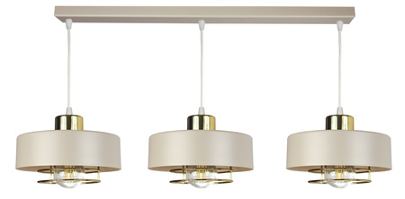 Lampa wisząca LOFT SPIRO 3 beż-złoty