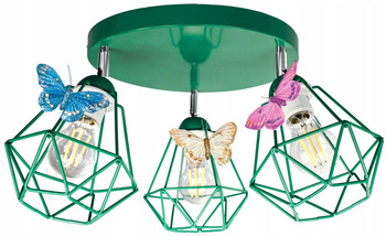 Lampa sufitowa MOTYLEK 3 ZIELONY diamond można LED
