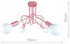 Lampa sufitowa EDISON 4 pastelowy róż