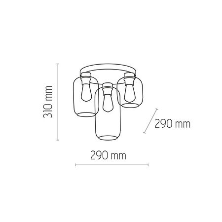 MARCO GREEN LAMPA SUFITOWA 3 PŁ